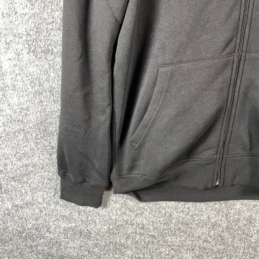 True Religion Hoodie Mens Medium Black Full Zip World Tour Rock‎ Back Hit Grunge